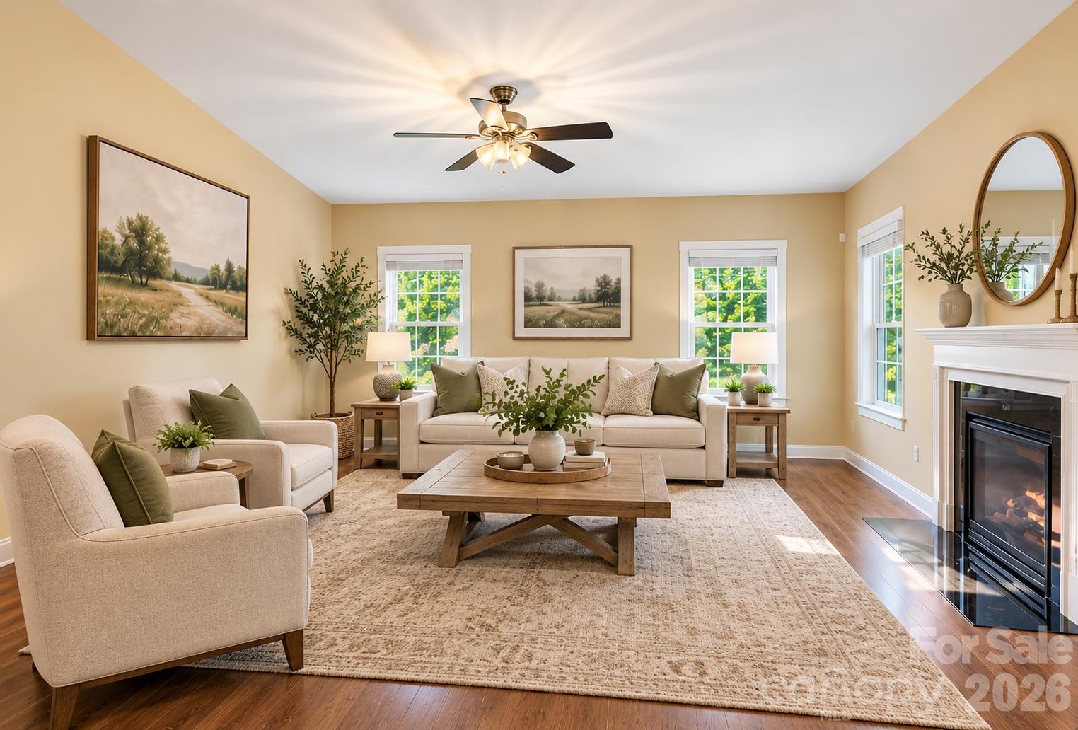 AI-generated photo. Living room option 1 - 201 Taylors Creek Street, Mount Holly