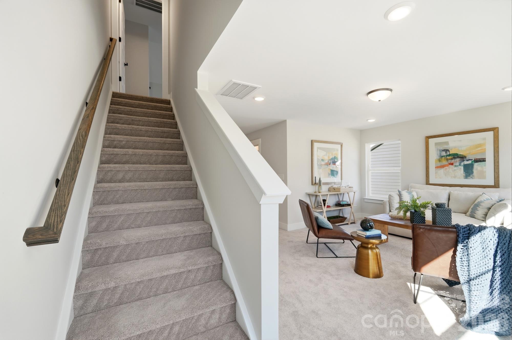 Stairs to third level - 1433 Crooked Stick Drive, Rock Hill