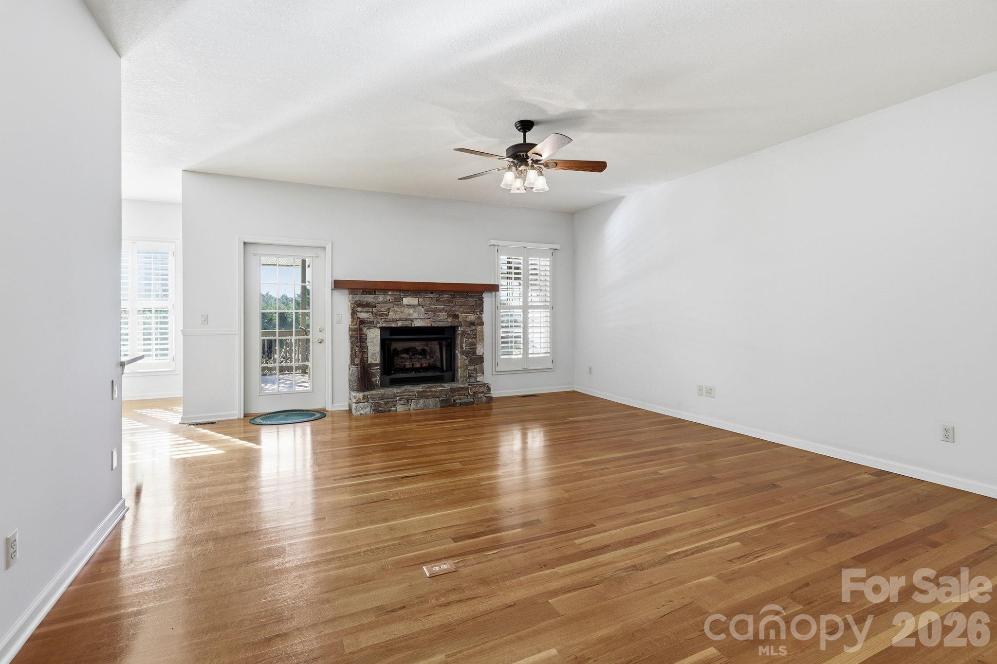 Living Room with Gas Fireplace - 17 Ashton Forest Court, Hendersonville