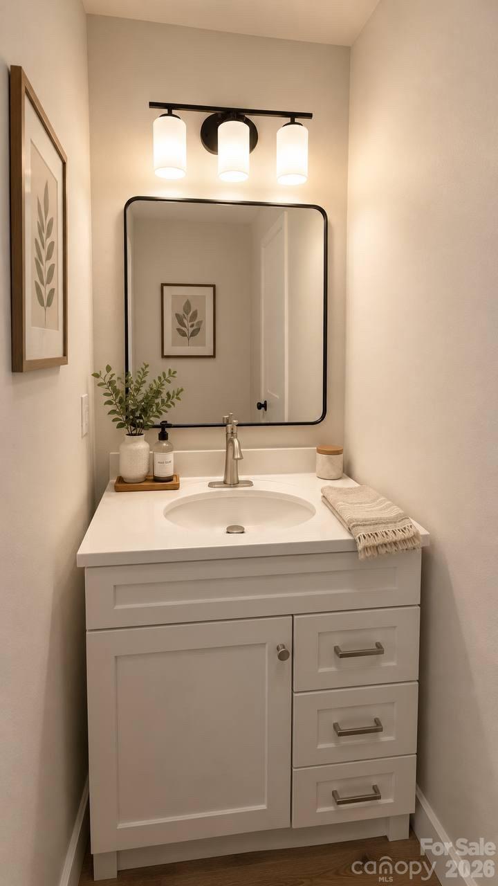 full bath main floorAI edited - 169 8th Avenue SW, Conover