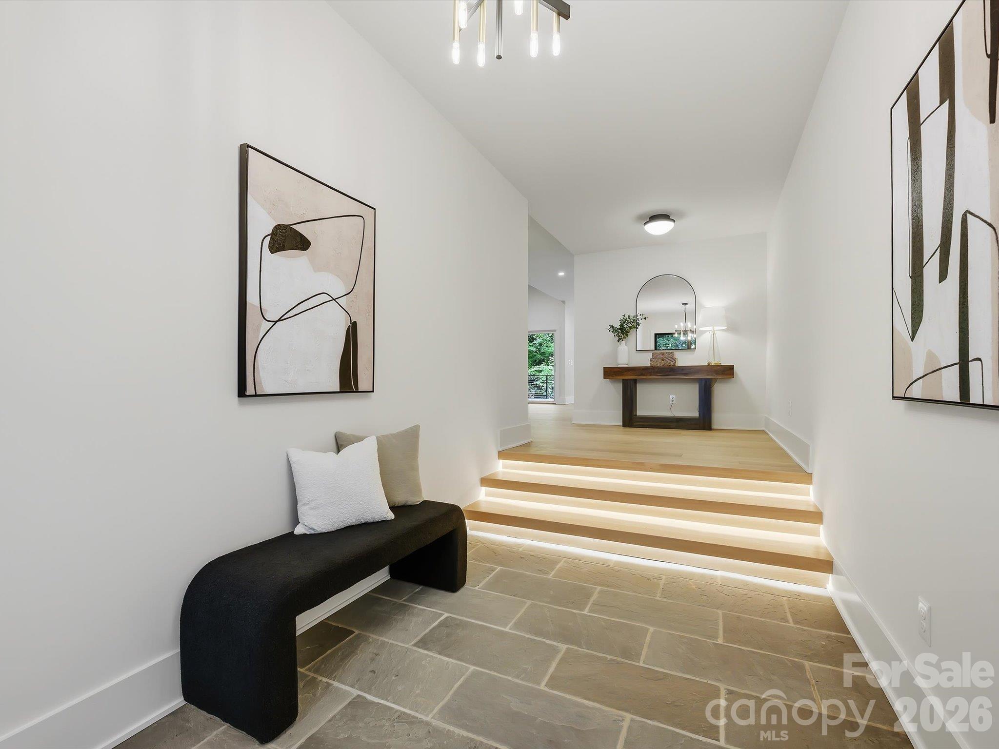 Illuminated stairs - 5401 Lancelot Drive, Charlotte