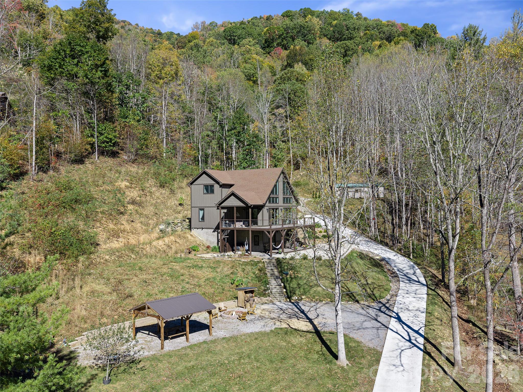 House, Driveway, Camping Area with RV Hookup - 1136 Elk Shoals Creek Road, Burnsville