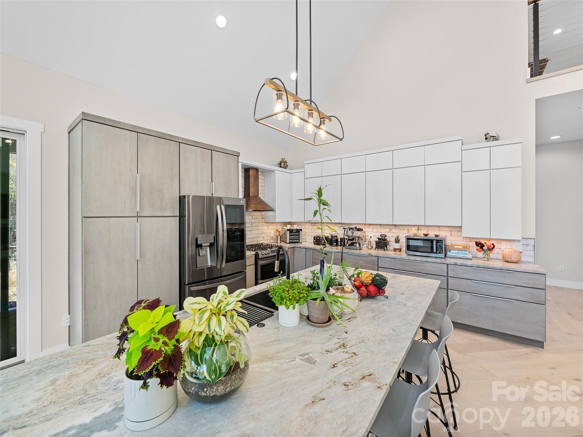 Kitchen with Leathered Granite Countertops - 1136 Elk Shoals Creek Road, Burnsville