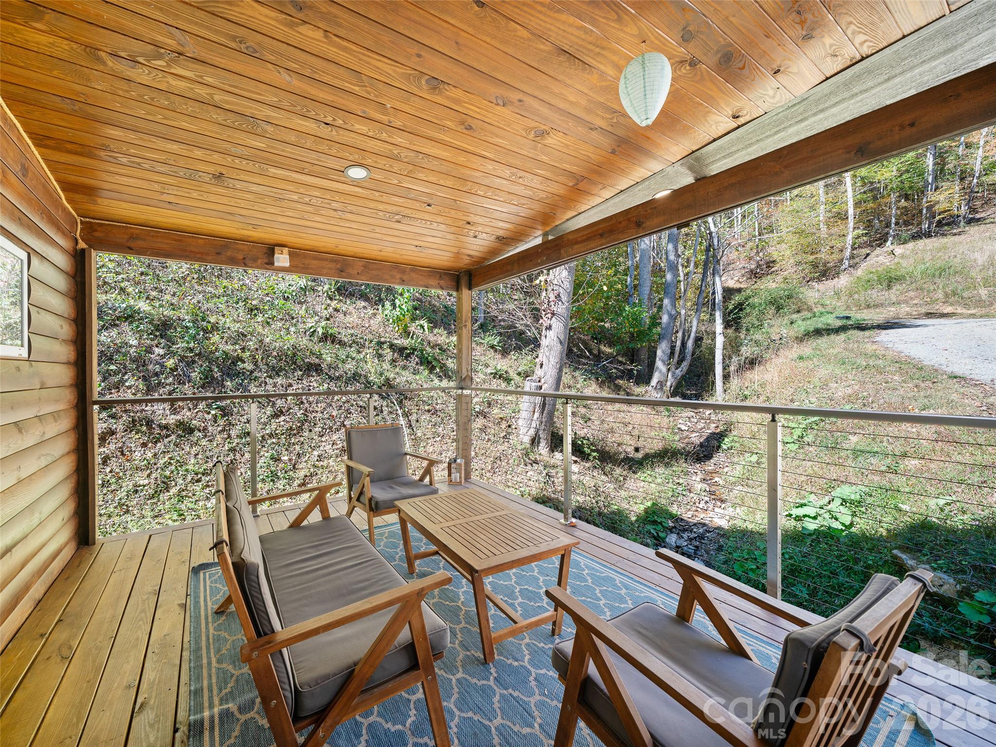 Back Porch at Second Living Quarters Overlooking the Stream - 1136 Elk Shoals Creek Road, Burnsville
