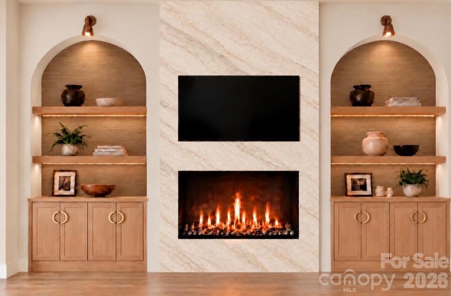 Living Room Built ins - 629 Wingrave Drive, Charlotte
