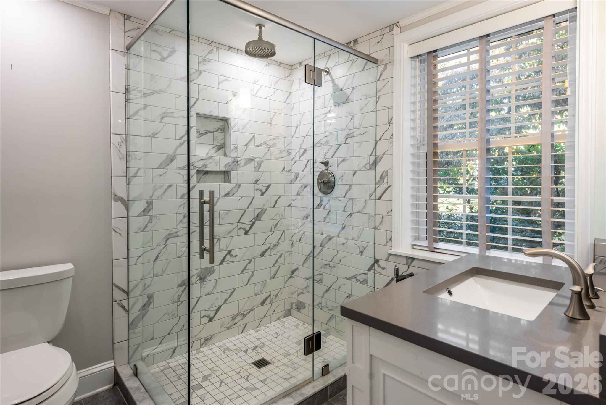 Full bath on second floor has been updated - 25 Blackwood Road, Asheville