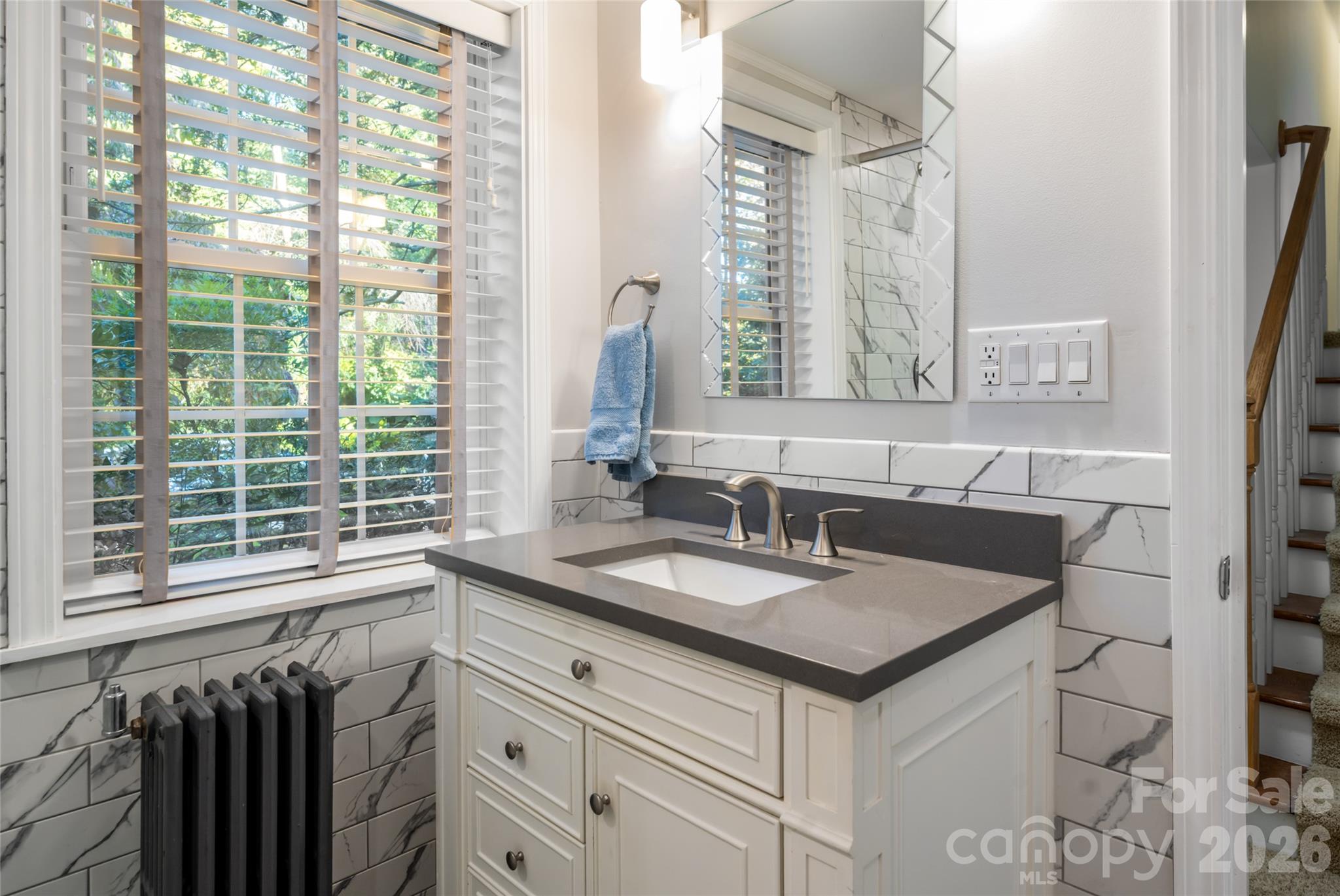 Full bath on second floor has been updated - 25 Blackwood Road, Asheville