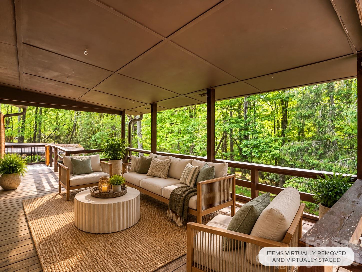 main level porch (covered & uncovered) off of kitchen - 92 Greenwood Acres Drive, Mills River