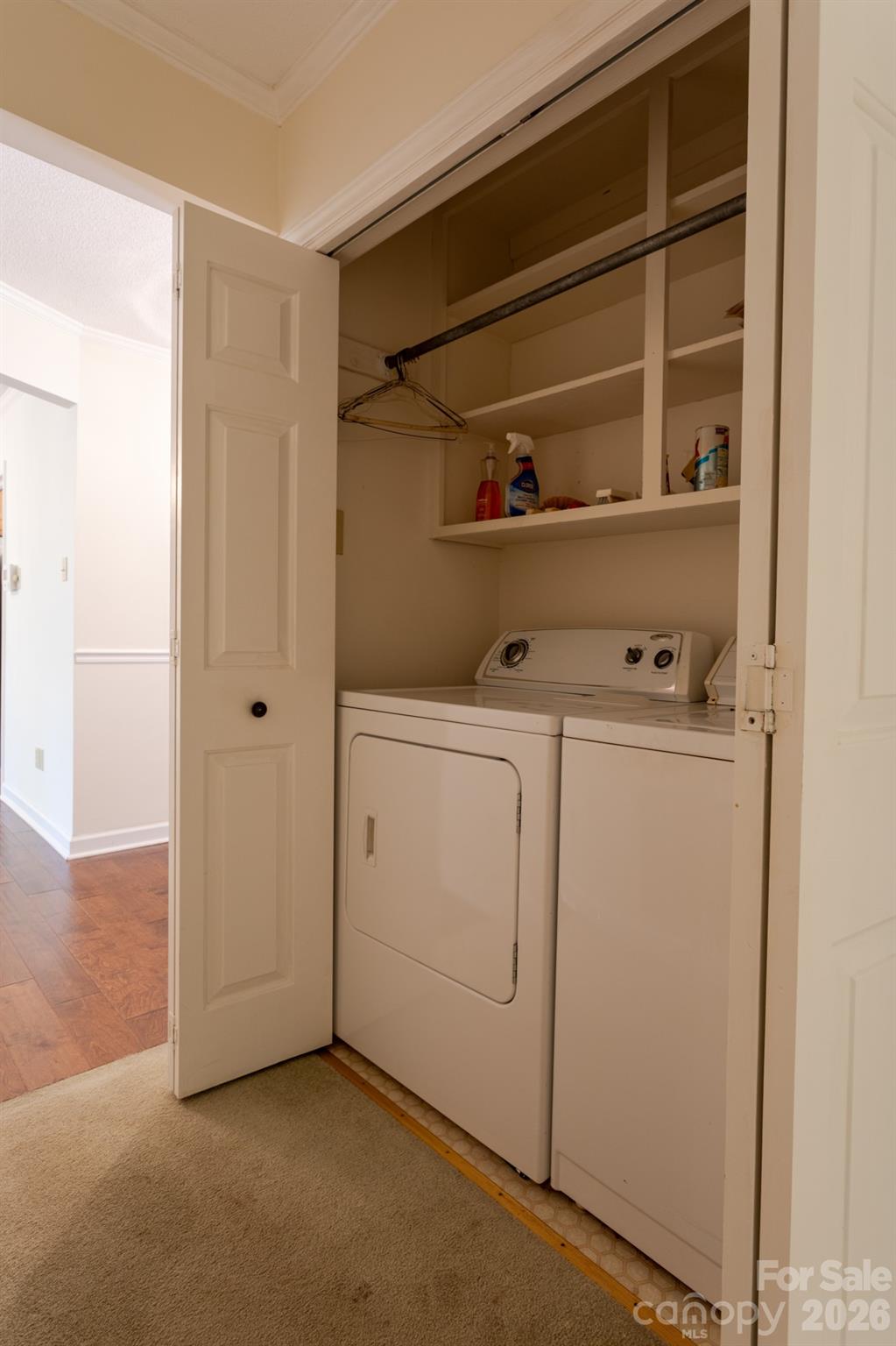 Laundry closet on main floor close to bedrooms - 1359 Radio Road, Statesville