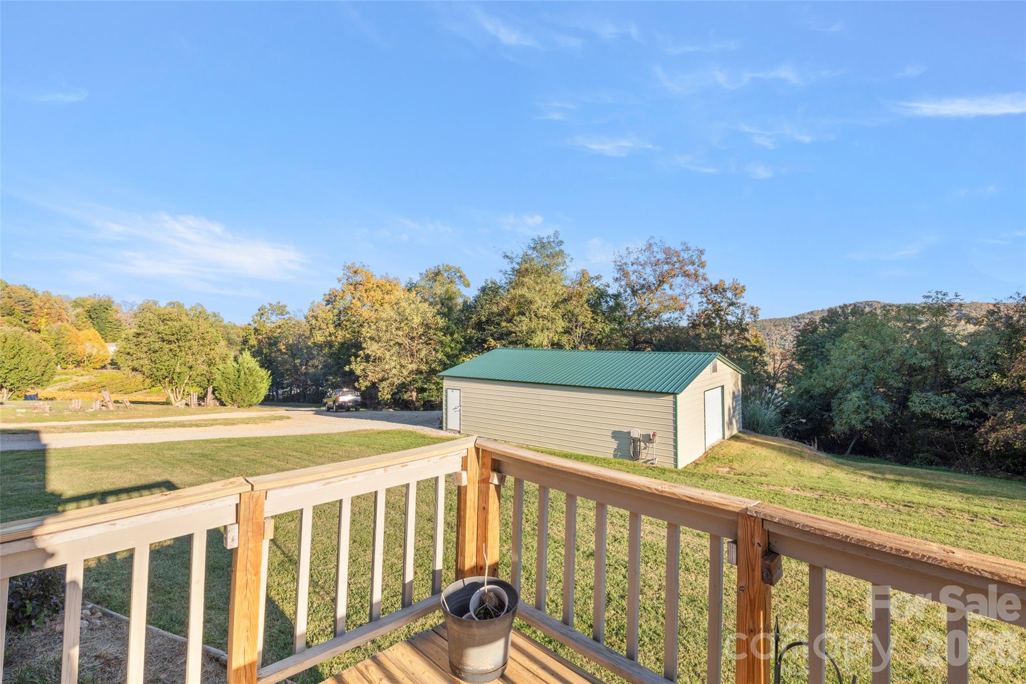 Views from the house to the garage. Nice mountain views as well! - 81 Dena Nix Lane, Hendersonville