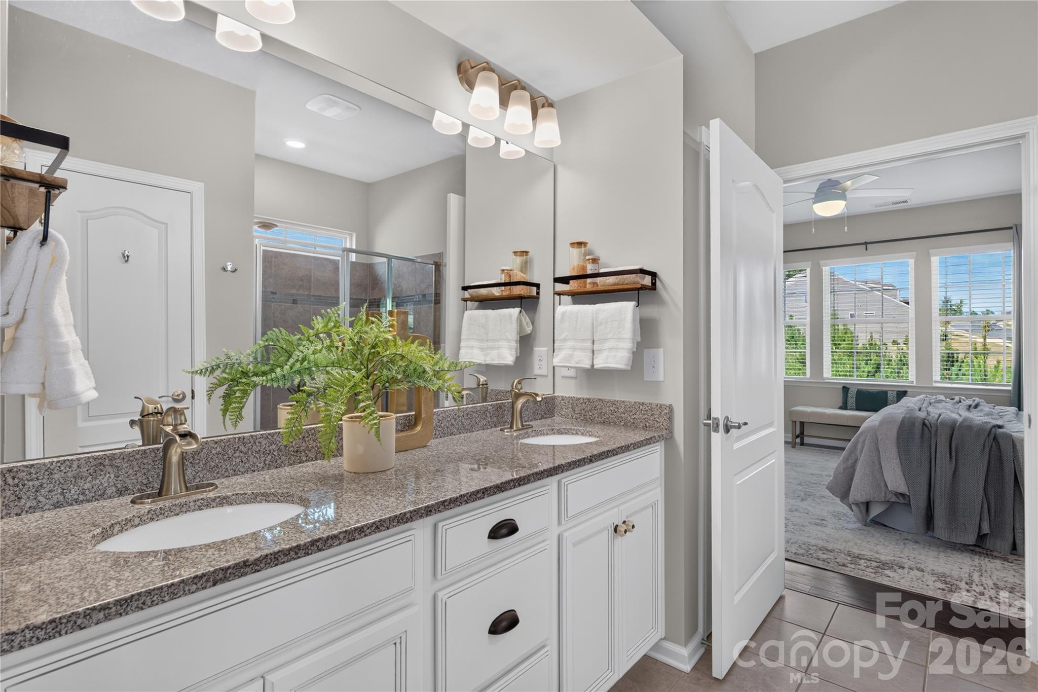 What a great primary bathroom! - 16815 Lookout Landing Lane, Charlotte