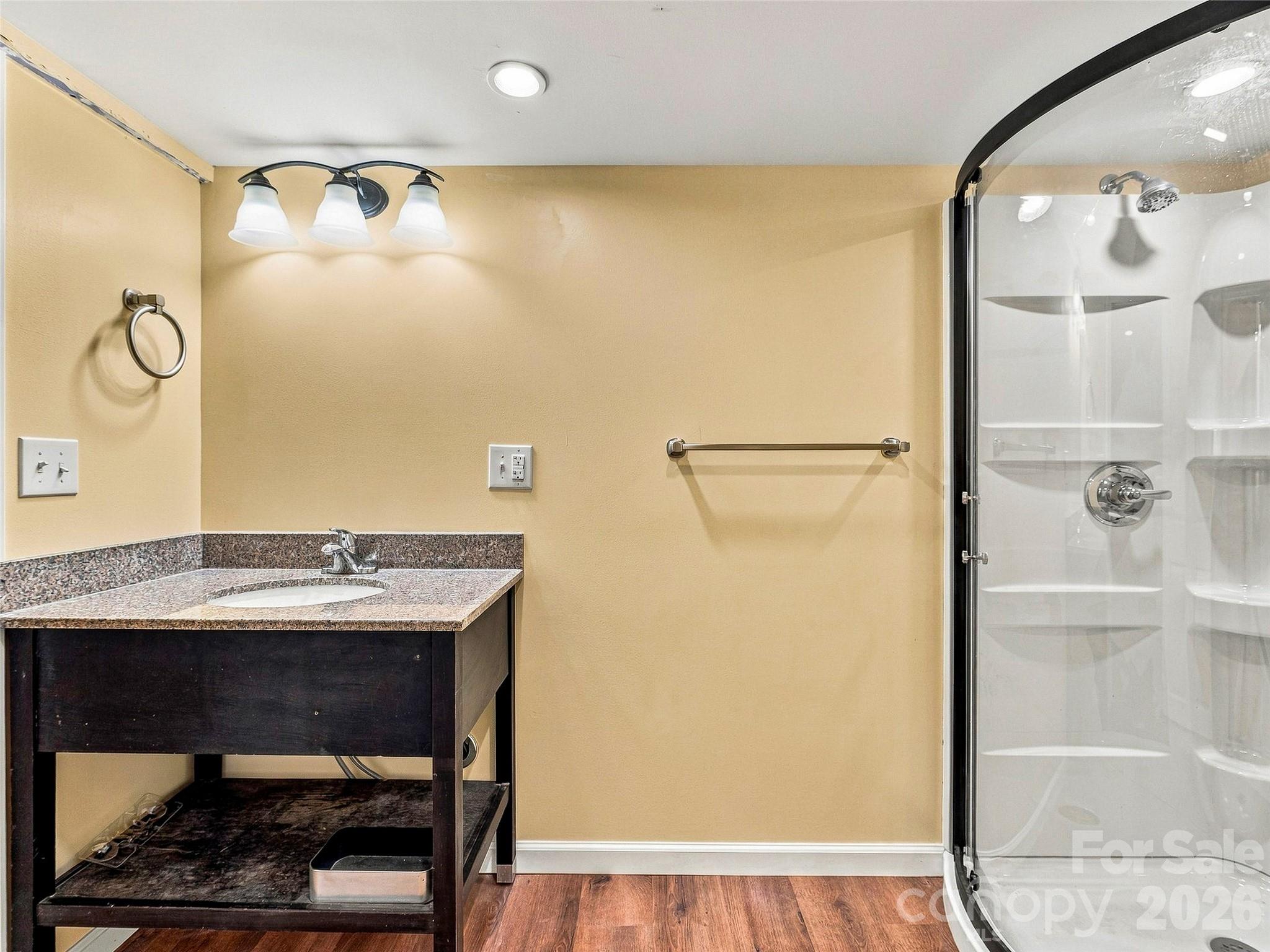 apartment bathroom with standup shower - 33 Phipps Street, Weaverville