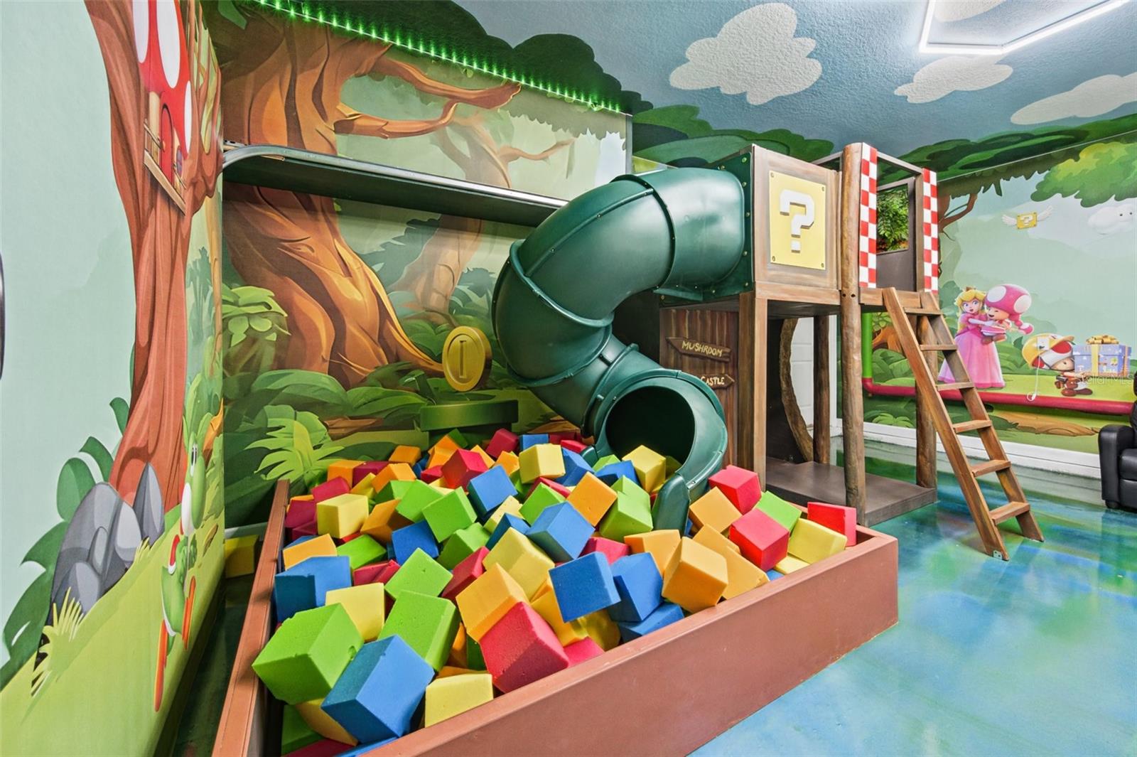 Game room slide and foam pit - 1540 MAIDSTONE CT, DAVENPORT