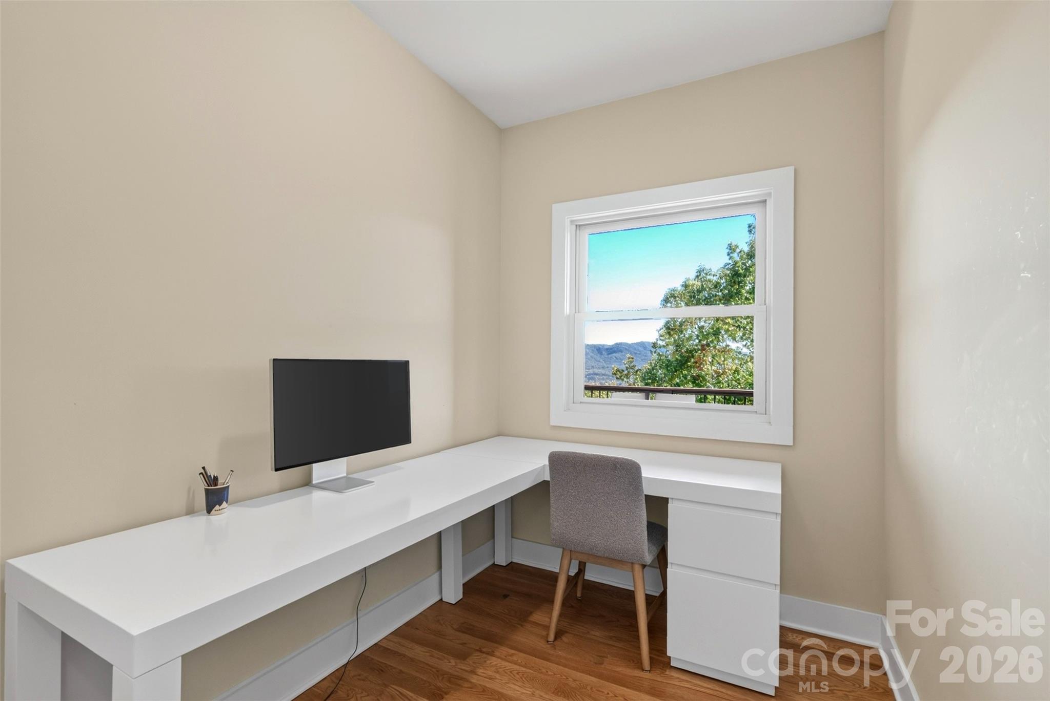 Main level office with long range mountain views. - 351 Chapel Road, Black Mountain