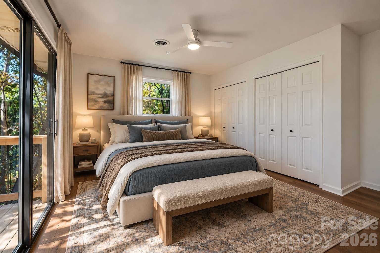 Primary bedroom- Virtually staged - 530 Burge Mountain Road, Hendersonville