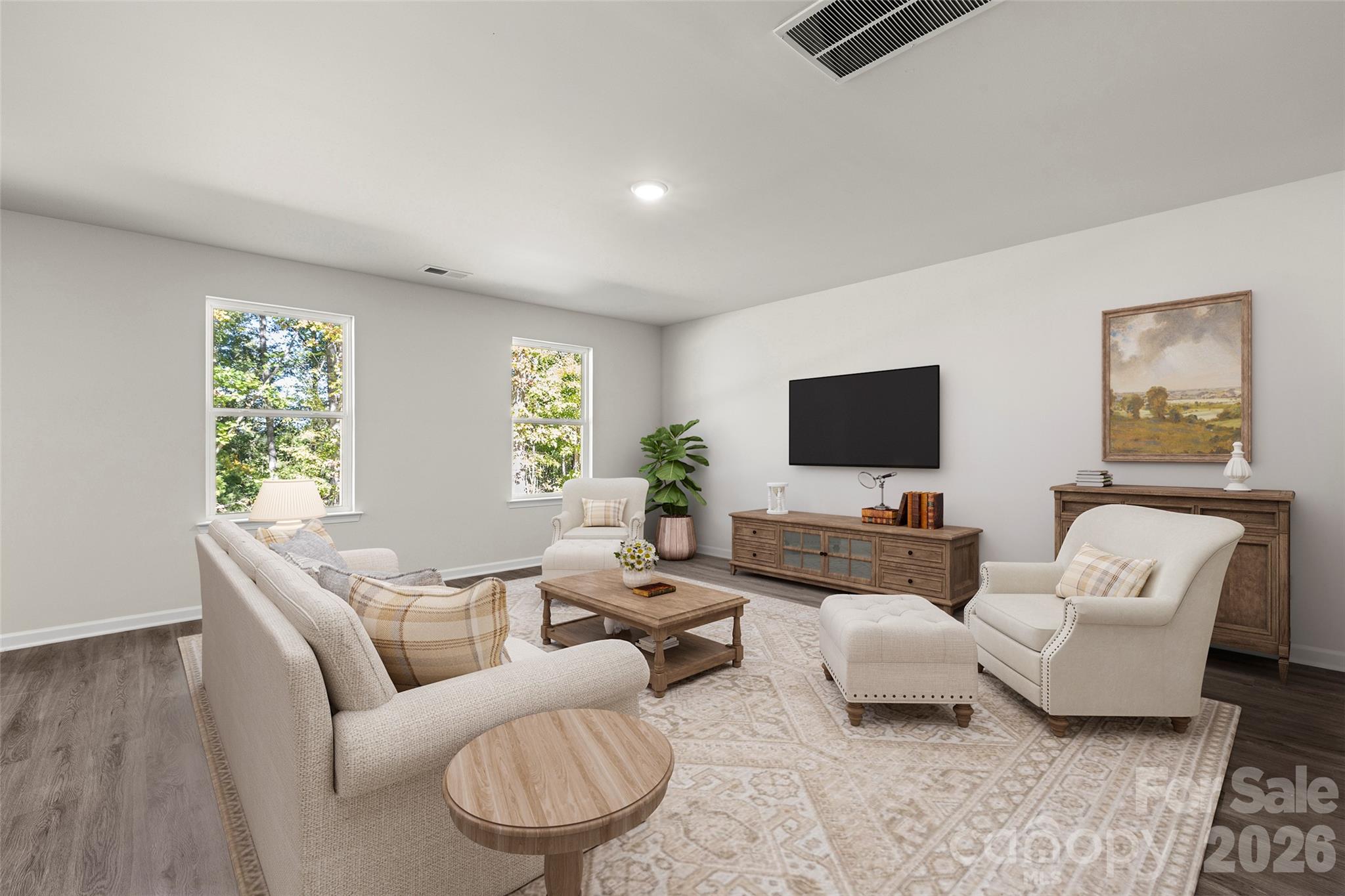 great room, virtually staged - 1719 Evans Drive, Lancaster