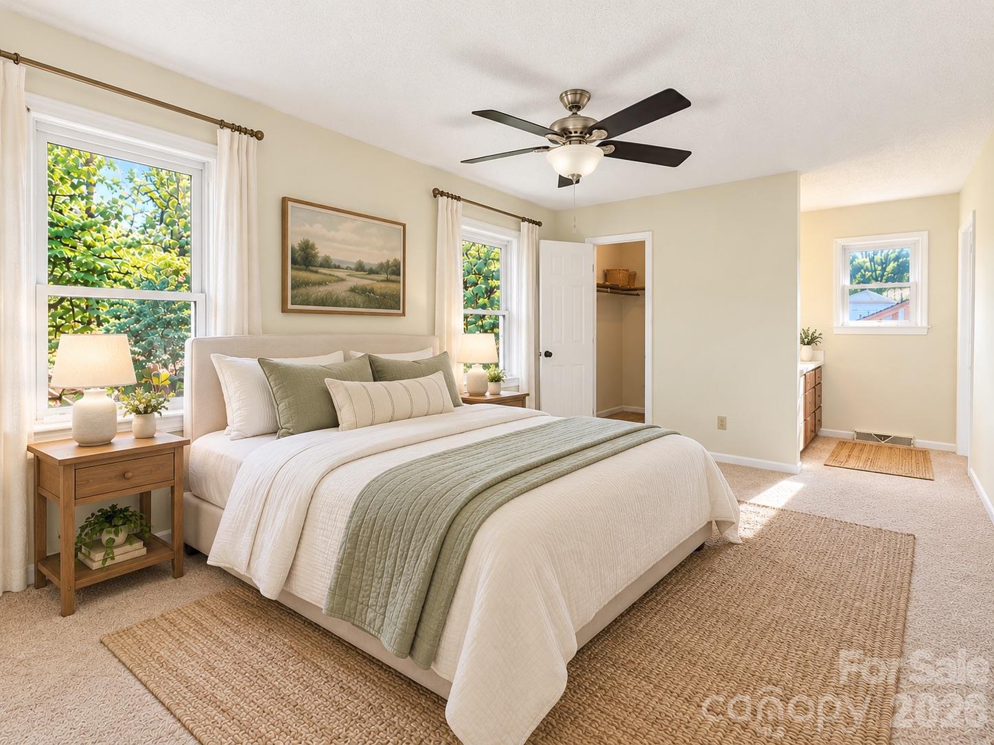 Bedroom - virtually staged to better visualize the space - 9501 Wood Beam Court, Mint Hill