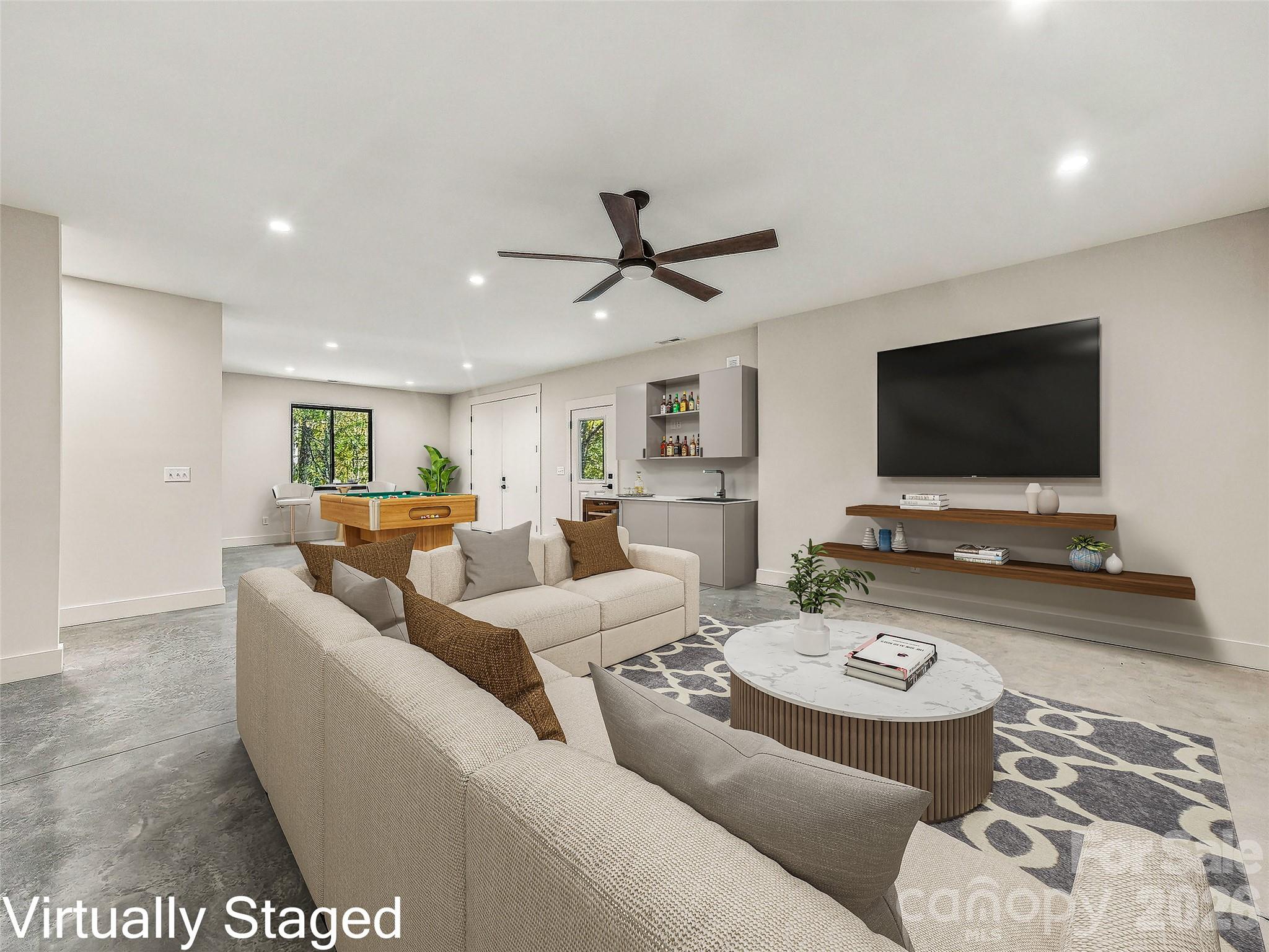 Flex space Staged as having a wet bar - 384 Green Hollow Lane, Brevard