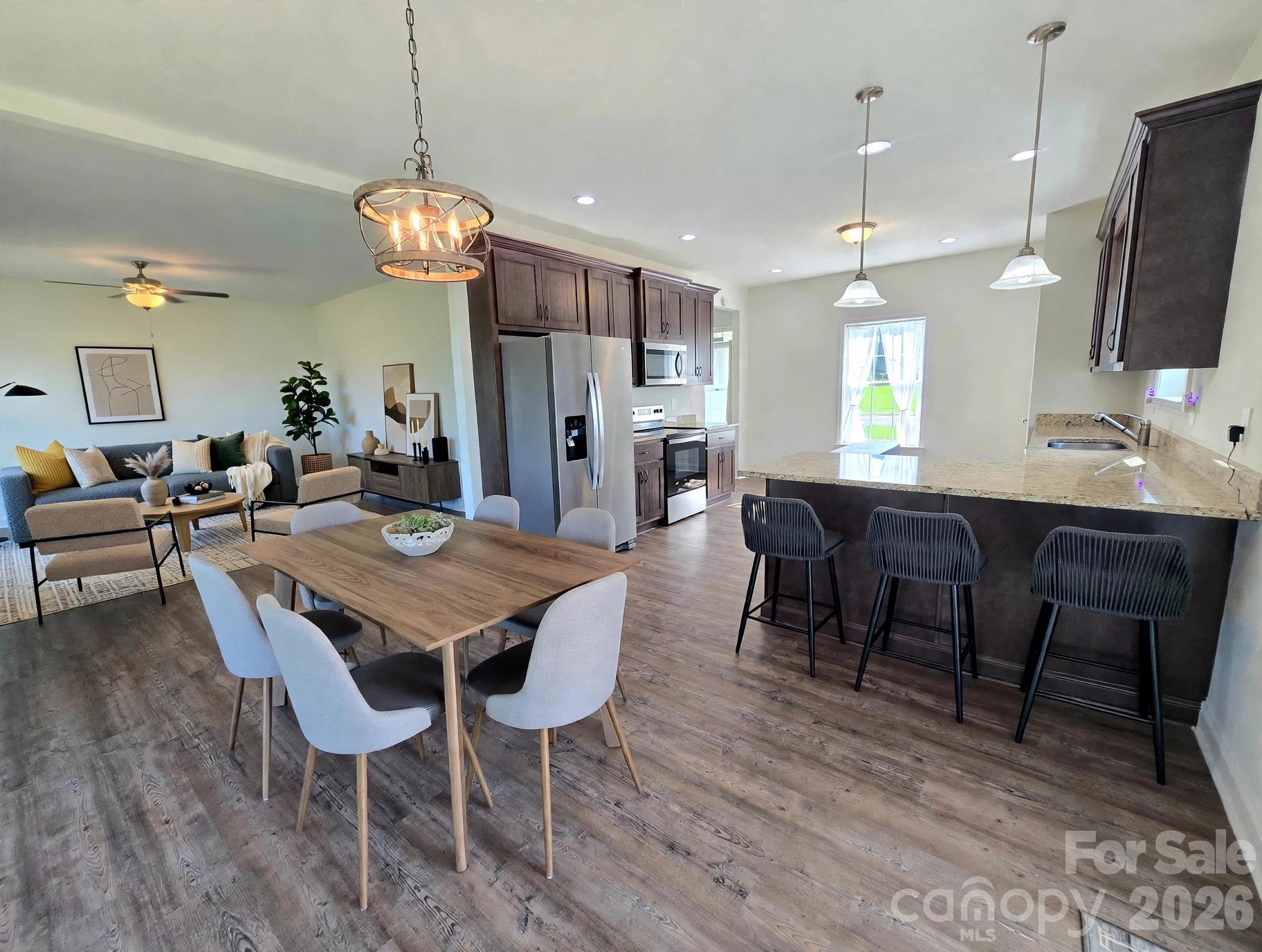 Dining to living virtually staged - 37 Justice Drive, Leicester
