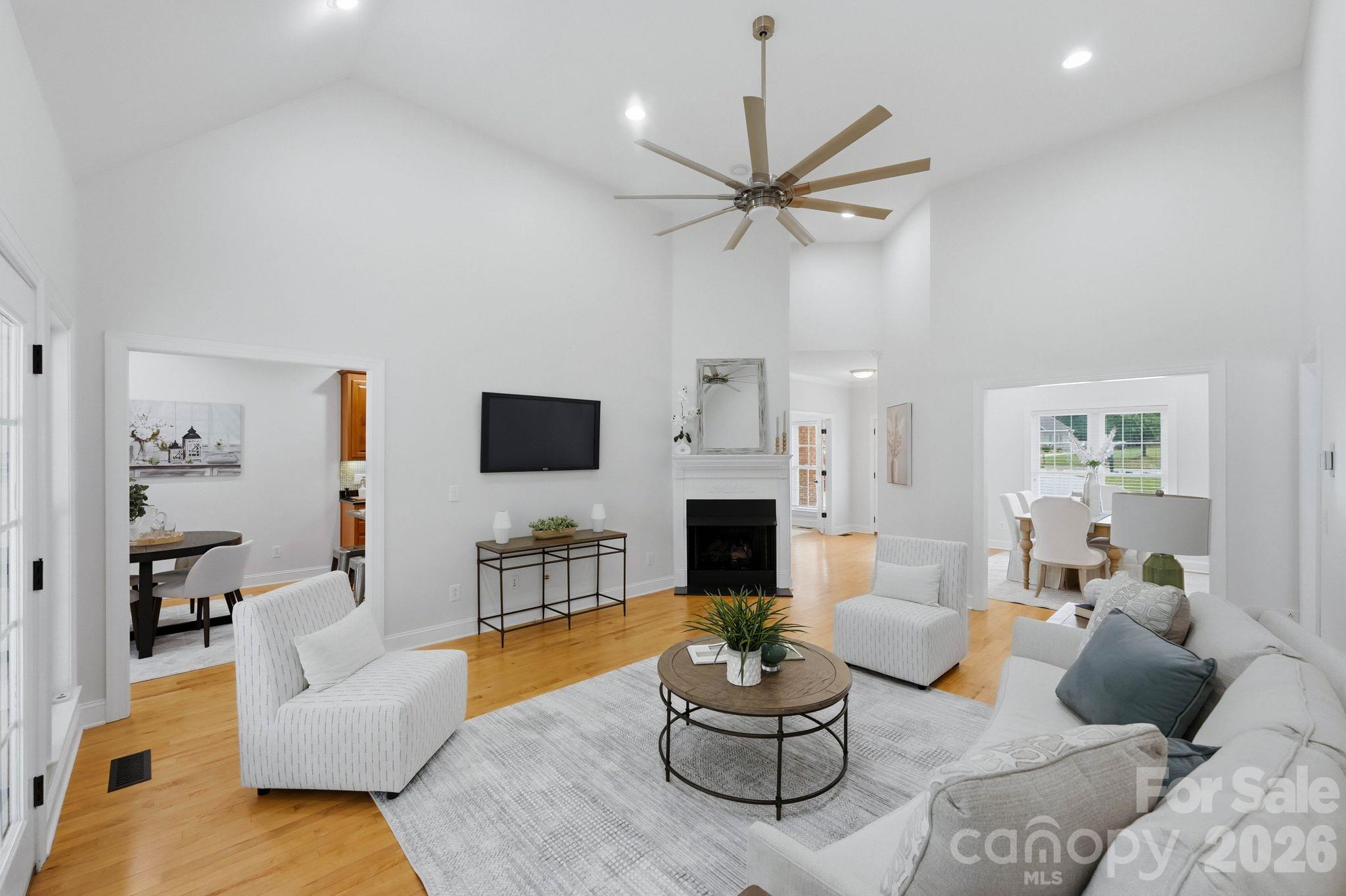 Another view of the great room, gas fireplace - 803 Amanda Way, Albemarle