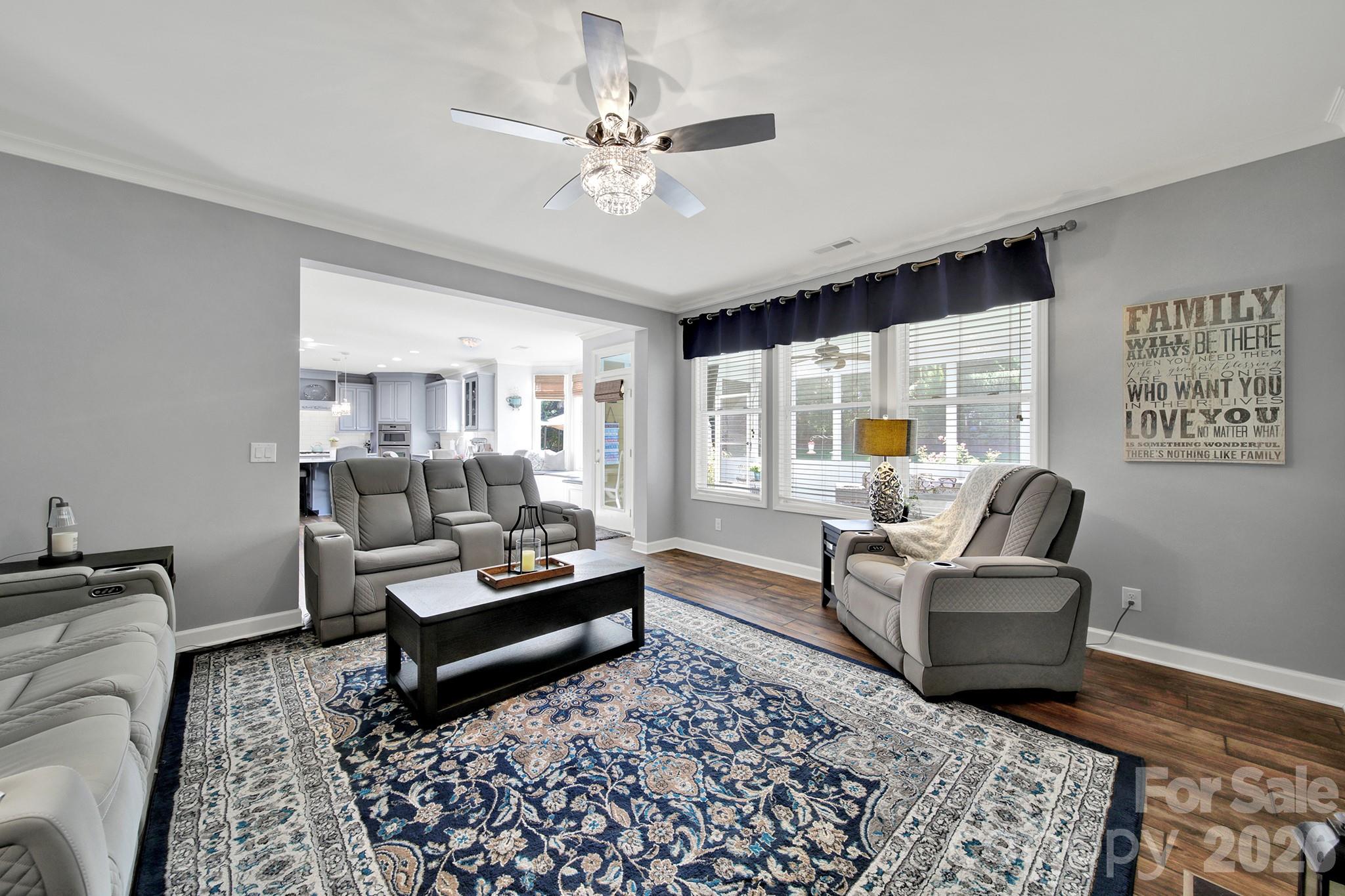 Family Room with Built-ins and Gas Fireplace - 17219 W Marbella Lane, Fort Mill