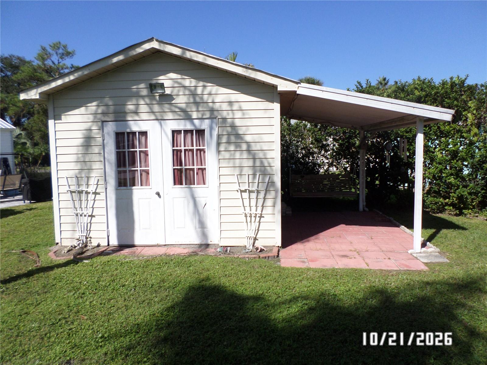 12'x12' shed with 8'x12' canopy - 68 PALAMINO PATH, RIVER RANCH