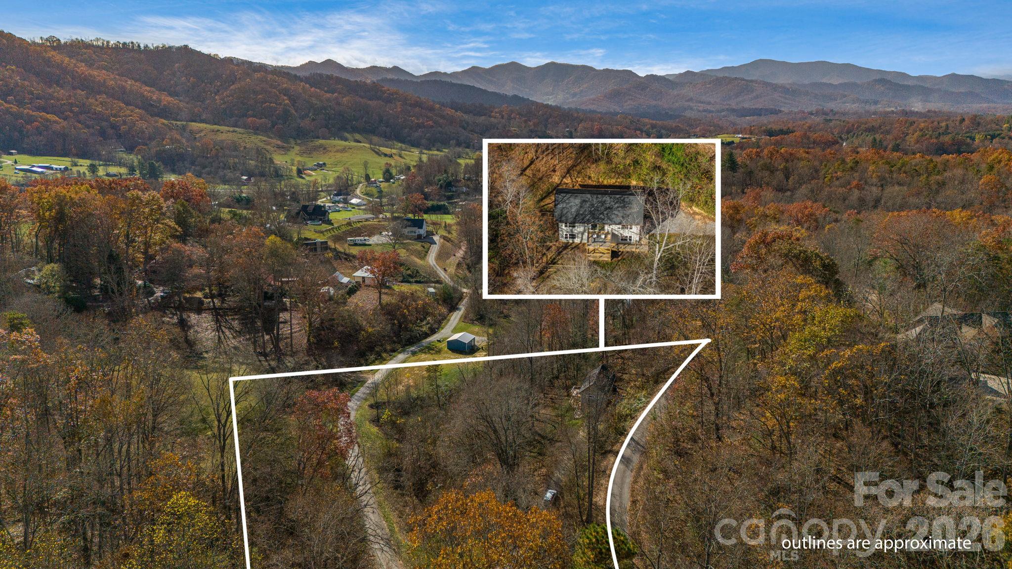 Outline of acreage showing house location - 231 Porters Ridge, Canton