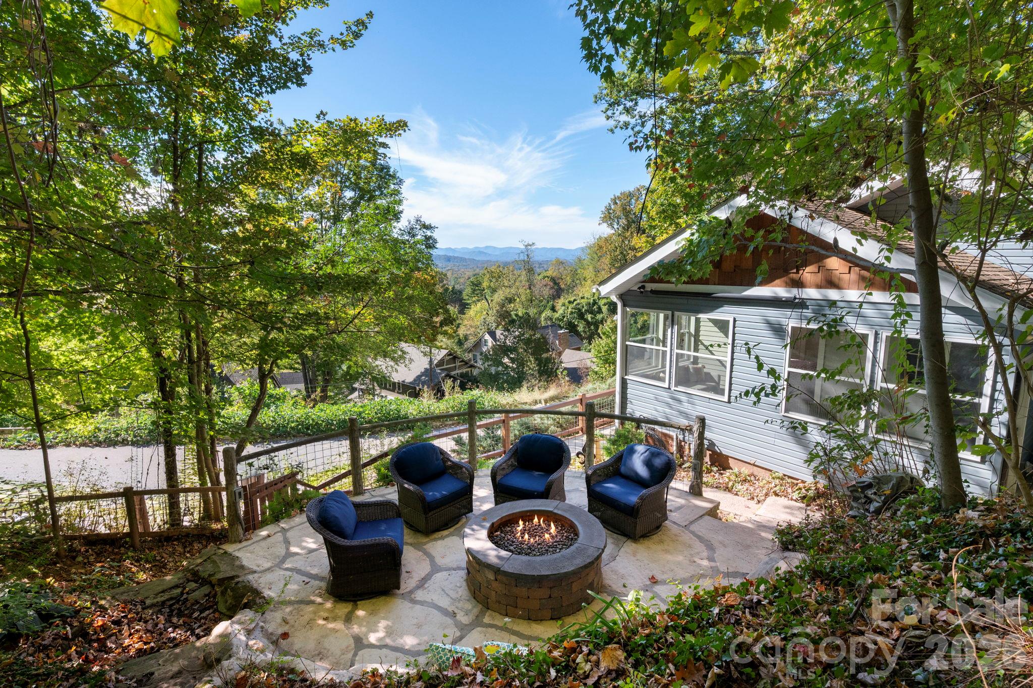 Patio with incredible view - 2 Skyview Place, Asheville