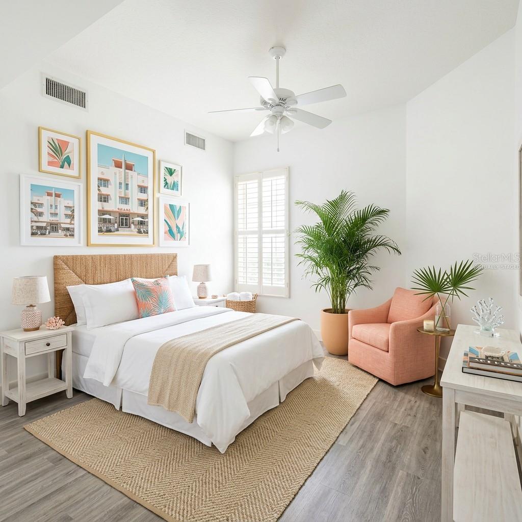 Virtually staged guest bedroom - 7492 BOTANICA PKWY #102, SARASOTA