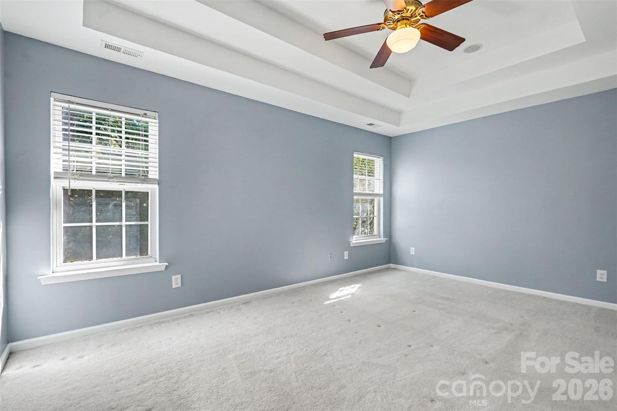 Primary bedroom with tray ceiling, fresh paint! - 4104 Bamborough Drive, Fort Mill