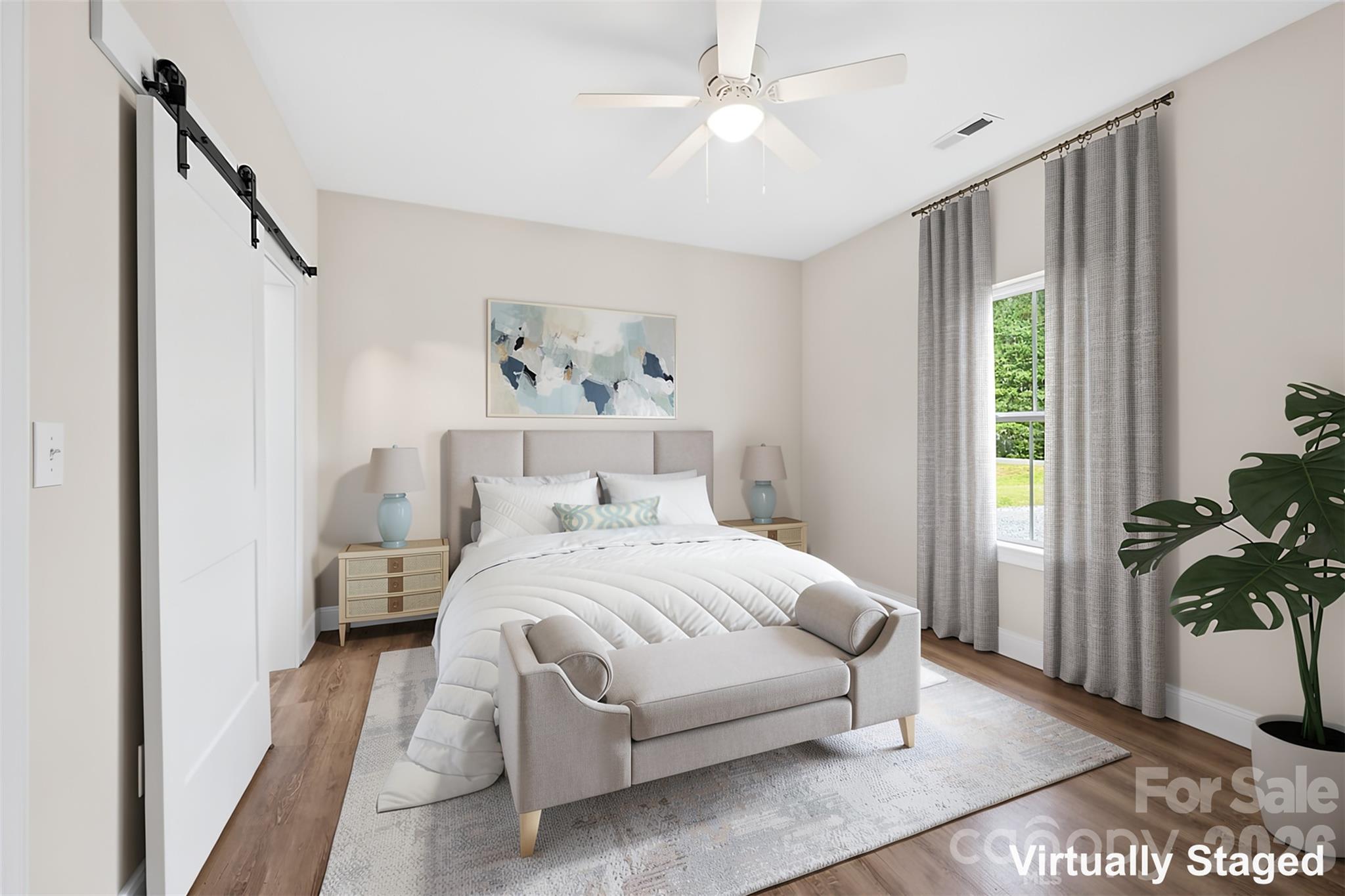 Virtually Staged Primary Bedroom - 318 Stanback Street, Mount Gilead