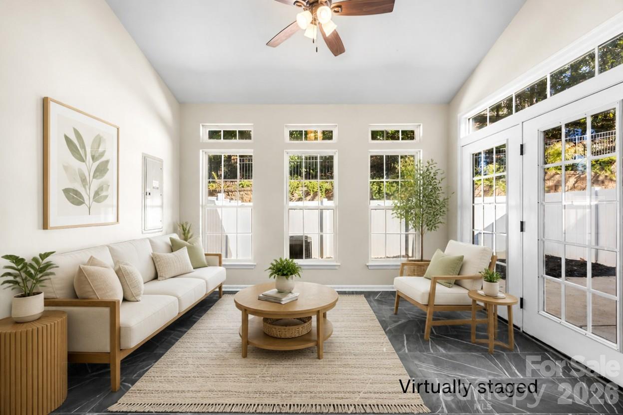 Virtually staged sunroom - 156 N Arcadian Way, Mooresville
