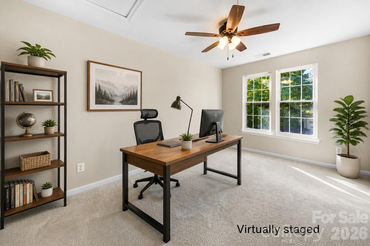 Bedroom 3 staged as home office - 156 N Arcadian Way, Mooresville