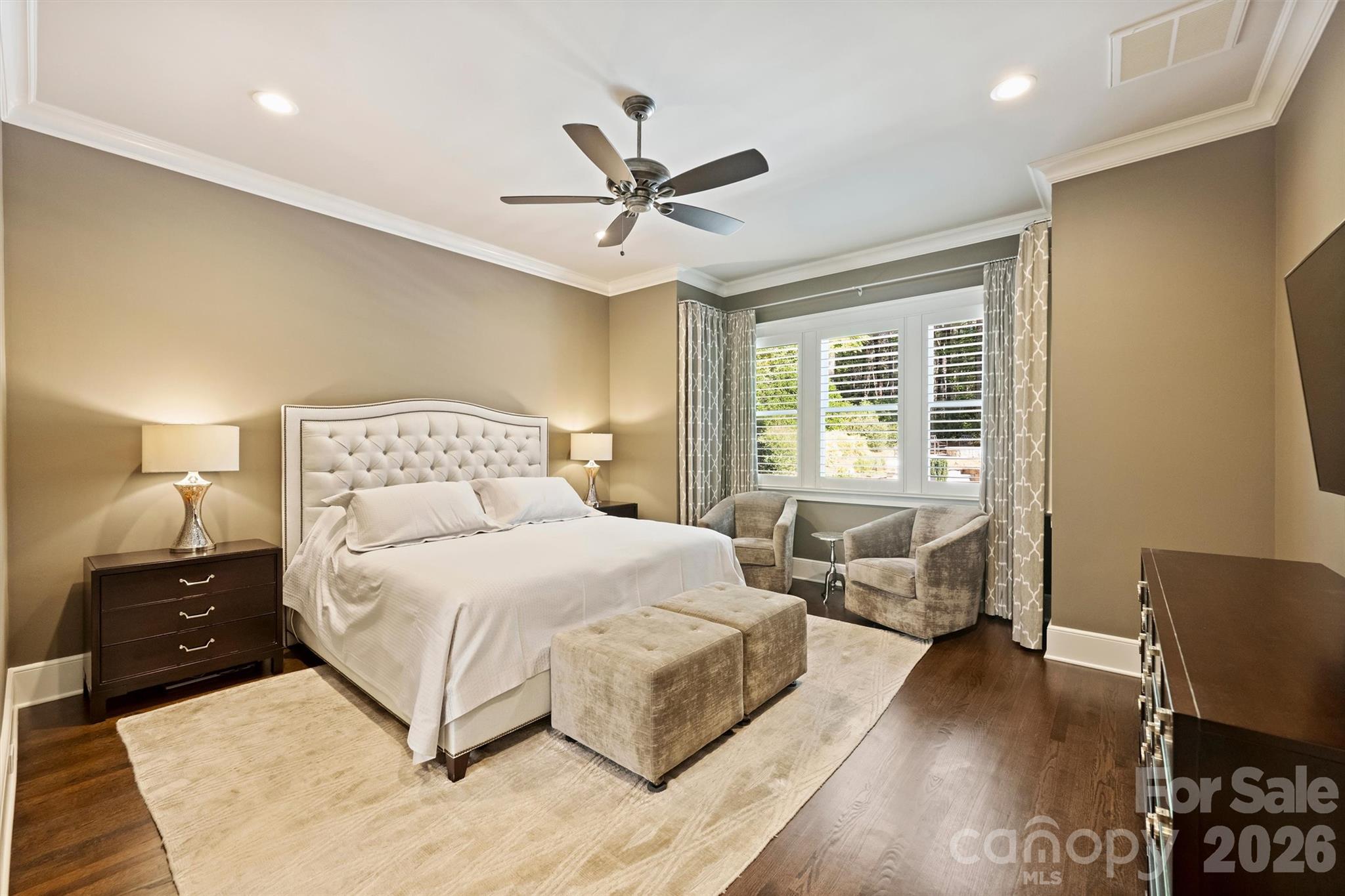 Main-Level Primary Bedroom - 134 Wellfleet Lane, Mooresville