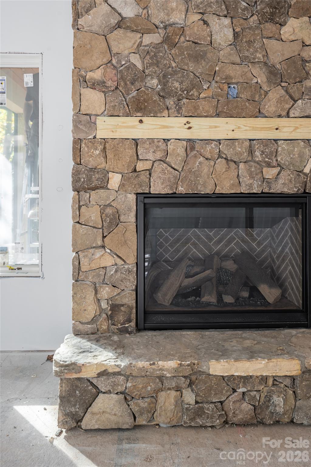 Gas Fireplace with Tennessee Field Stone - 200 Bent Pine Trace, Hendersonville