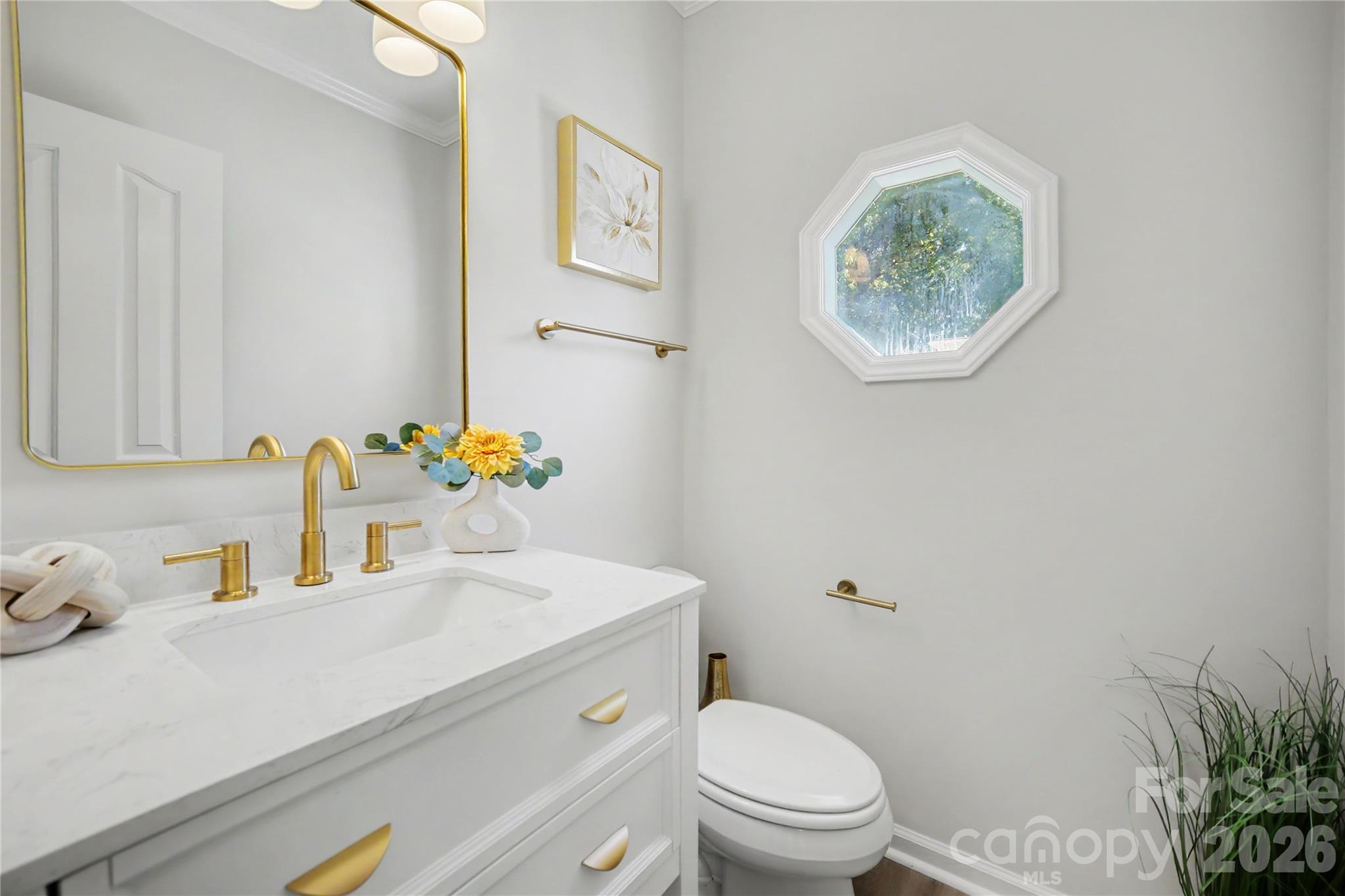 1/2 bath by front entry door - 9732 Whitewood Trail, Charlotte