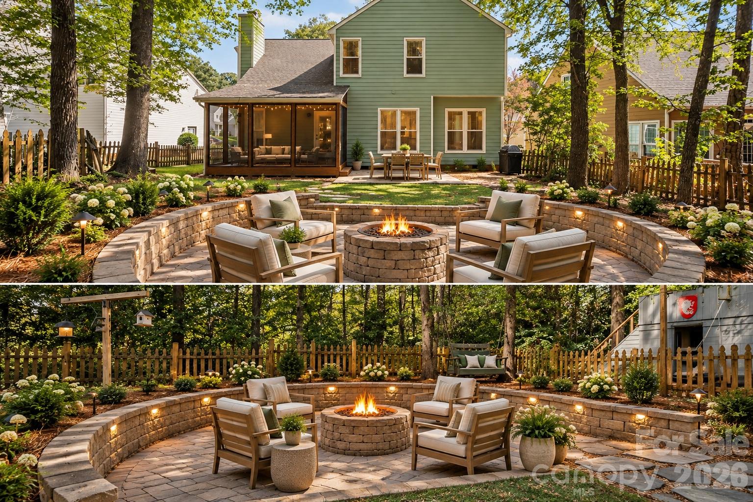 Virtually Staged- Backyard - 9732 Whitewood Trail, Charlotte