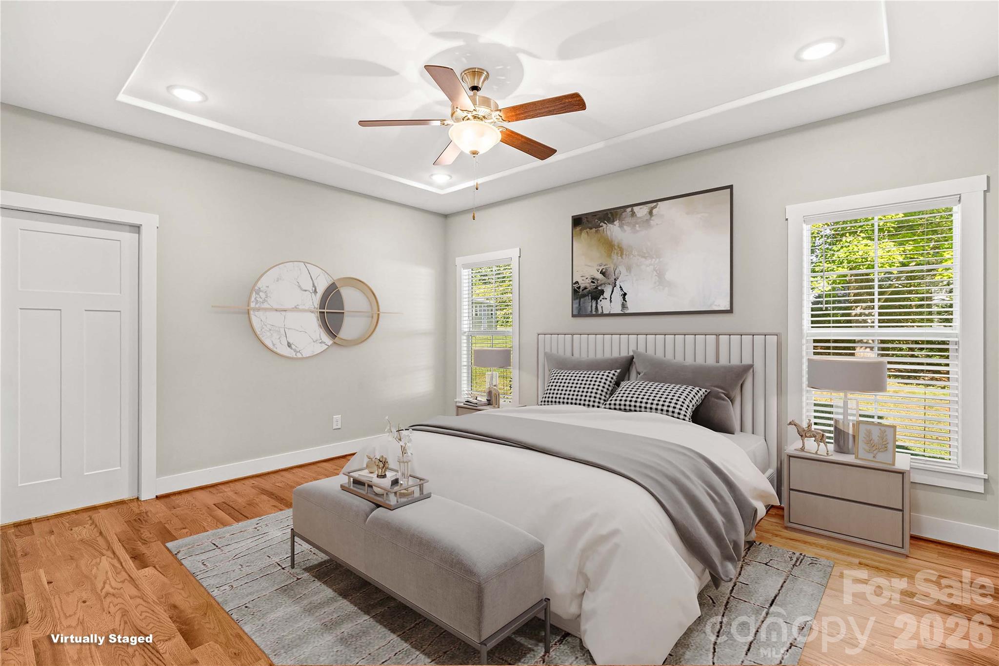 Primary bedroom with walk in closet door on the left. - 178 Nellwood Court, Mocksville