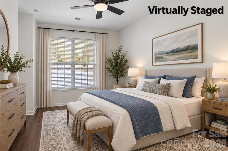 Primary bedroom virtually staged. - 701 Shellstone Place, Fort Mill