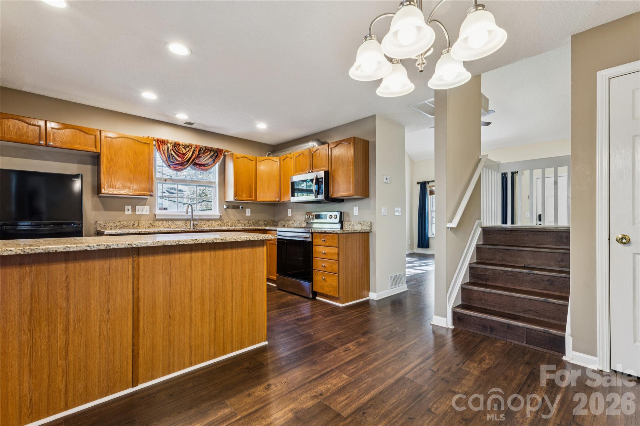 Kitchen and Stairs - 735 Mountainwater Drive, Charlotte