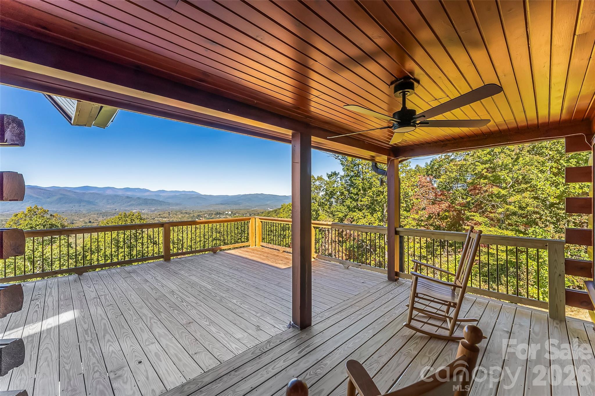 Covered deck off of primary suite - 1829 Grants Mountain Road, Marion