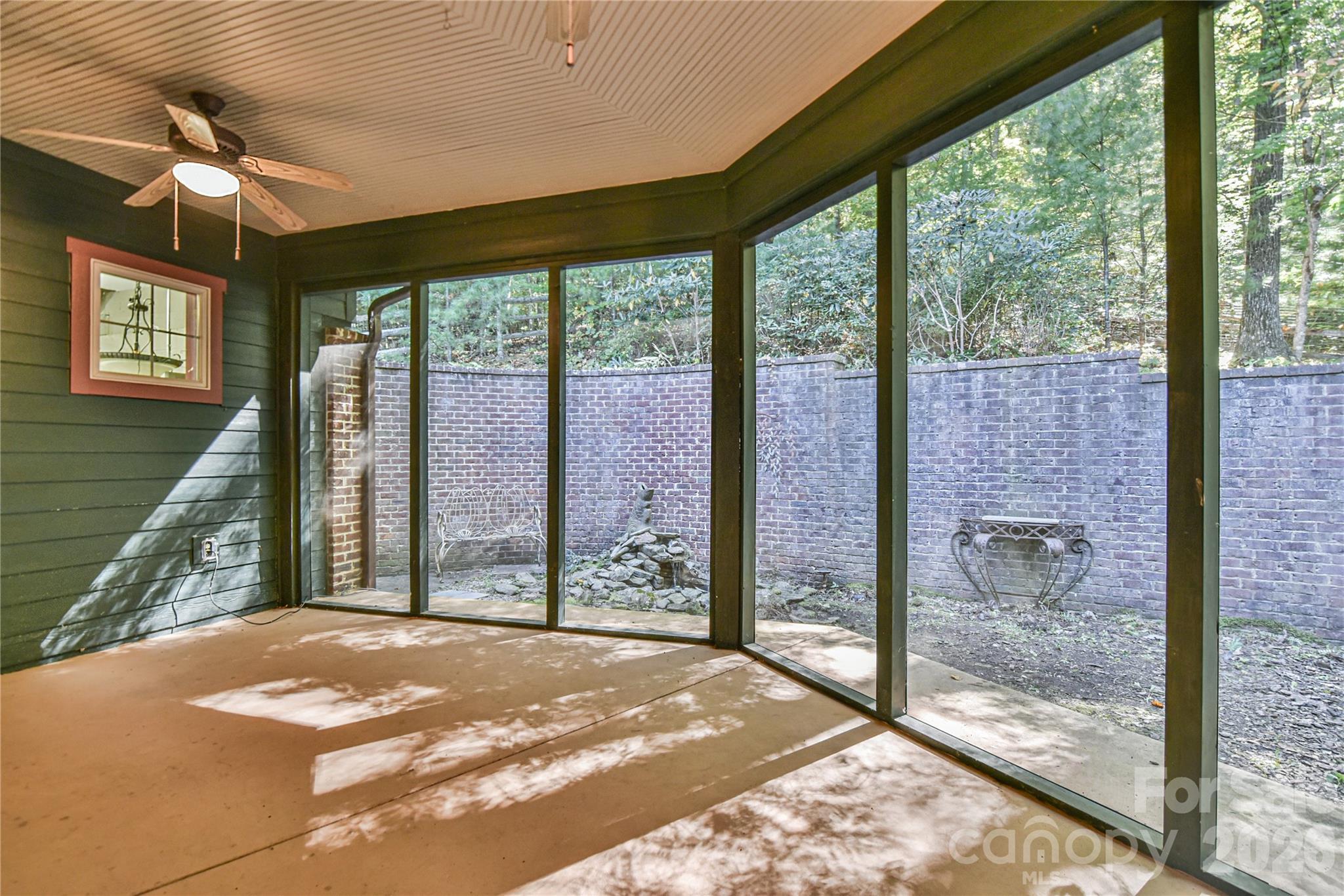 The fountain plays a water tune while your elax. - 39 Oak Hollow Drive, Asheville