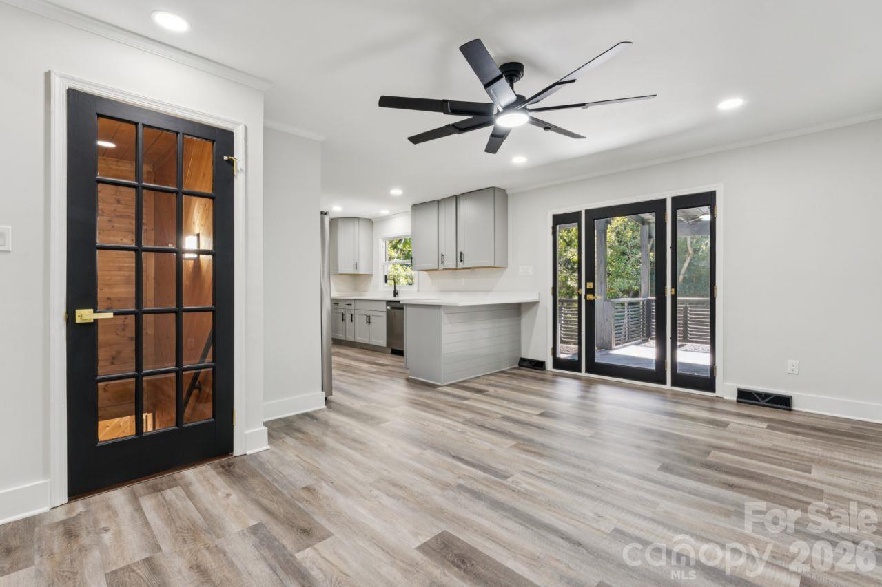 Dining area and door to basement - 4908 Zephyr Lane, Charlotte