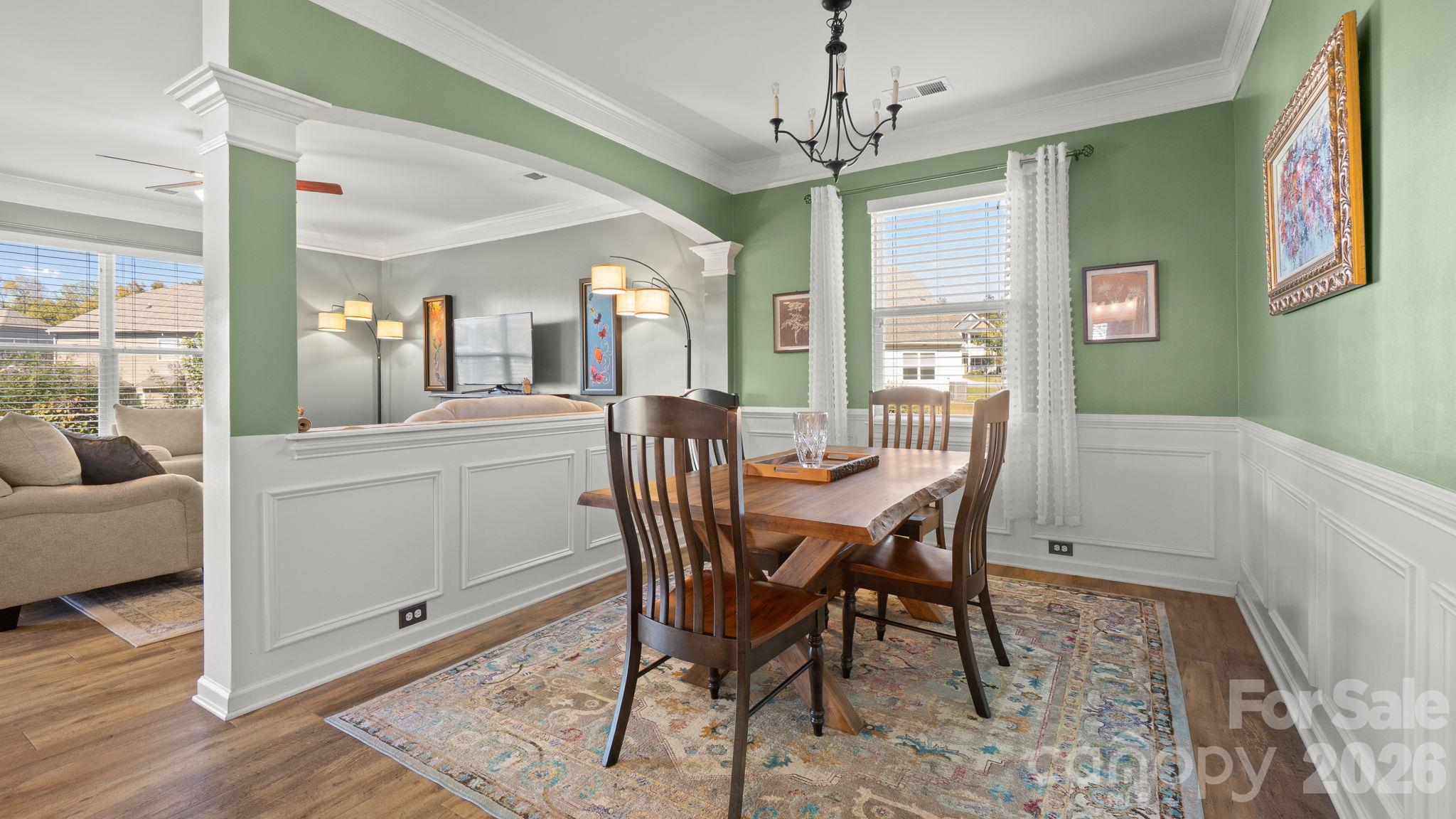 Dining room open flow to living room - 1232 New River Drive, Concord