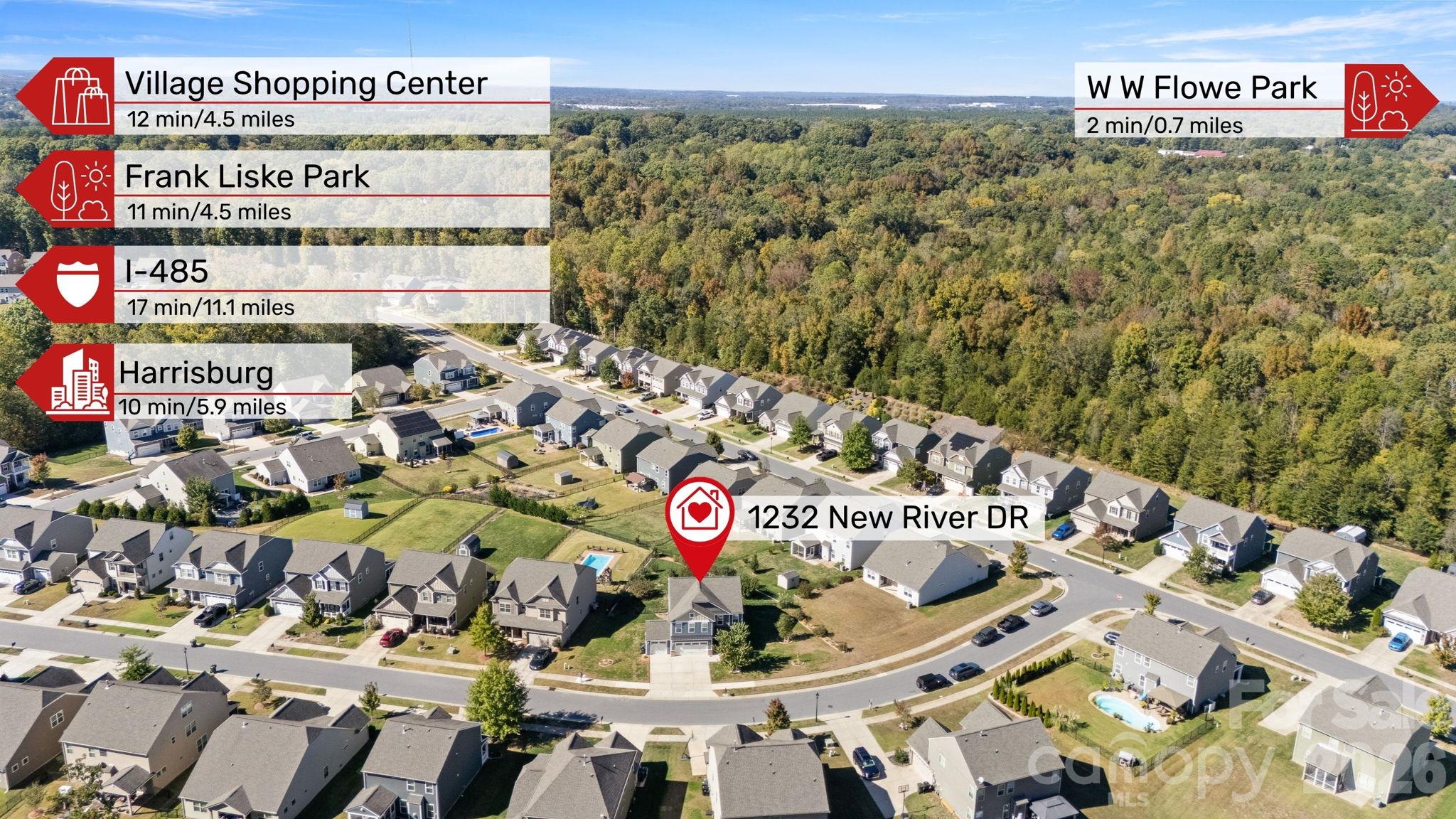 Desirable Concord location, close to shopping, amenities, and nature - 1232 New River Drive, Concord