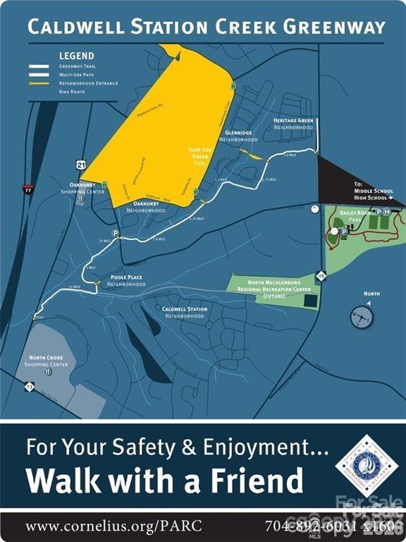 Enjoy The Caldwell Station Creek Greenway - 15404 Crossing Gate Drive, Cornelius