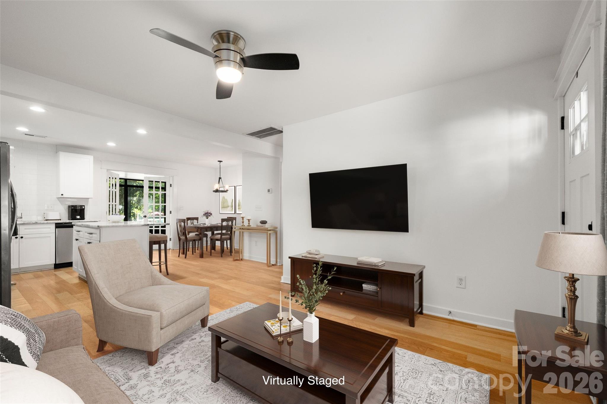 Living and dining spaces create great flow for entertaining. - 4238 Dowling Drive, Charlotte