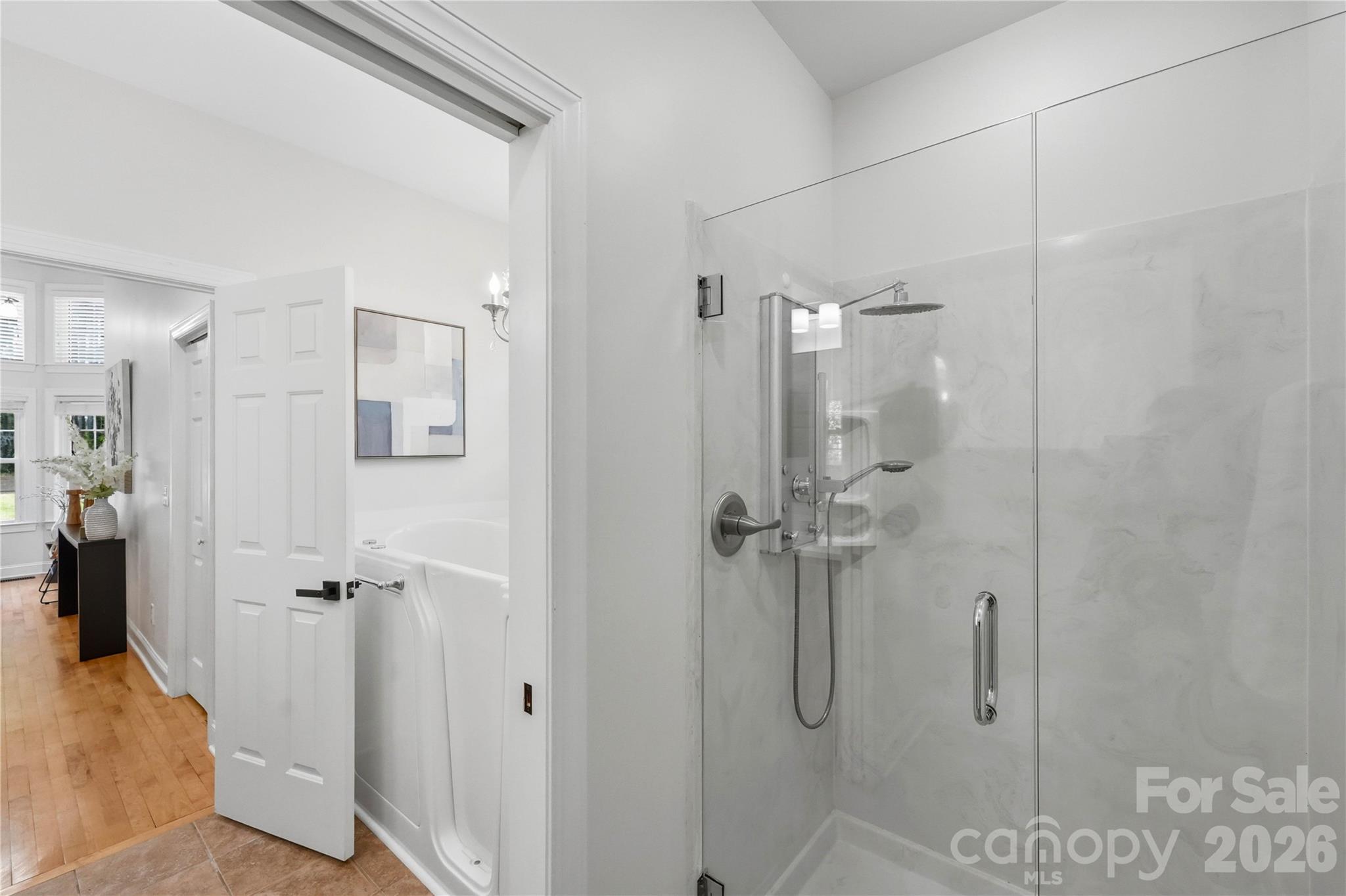 Frameless shower glass - 803 Amanda Way, Albemarle