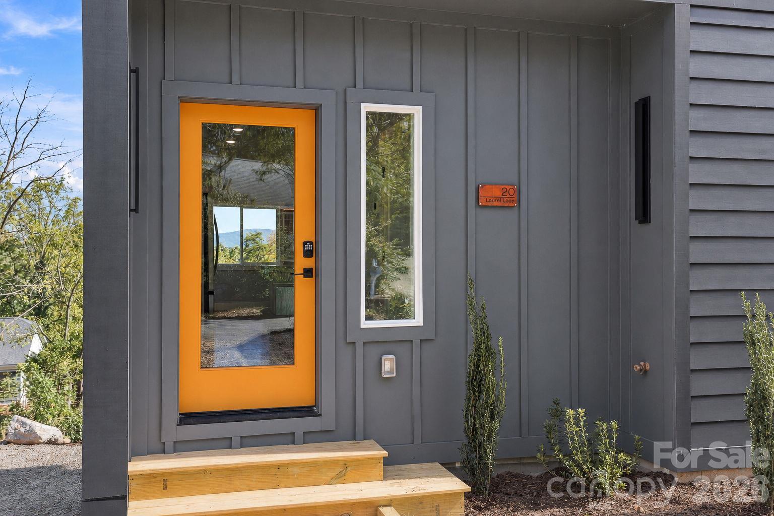 A modern entry with a view of the mountains - 20 Laurel Loop, Asheville