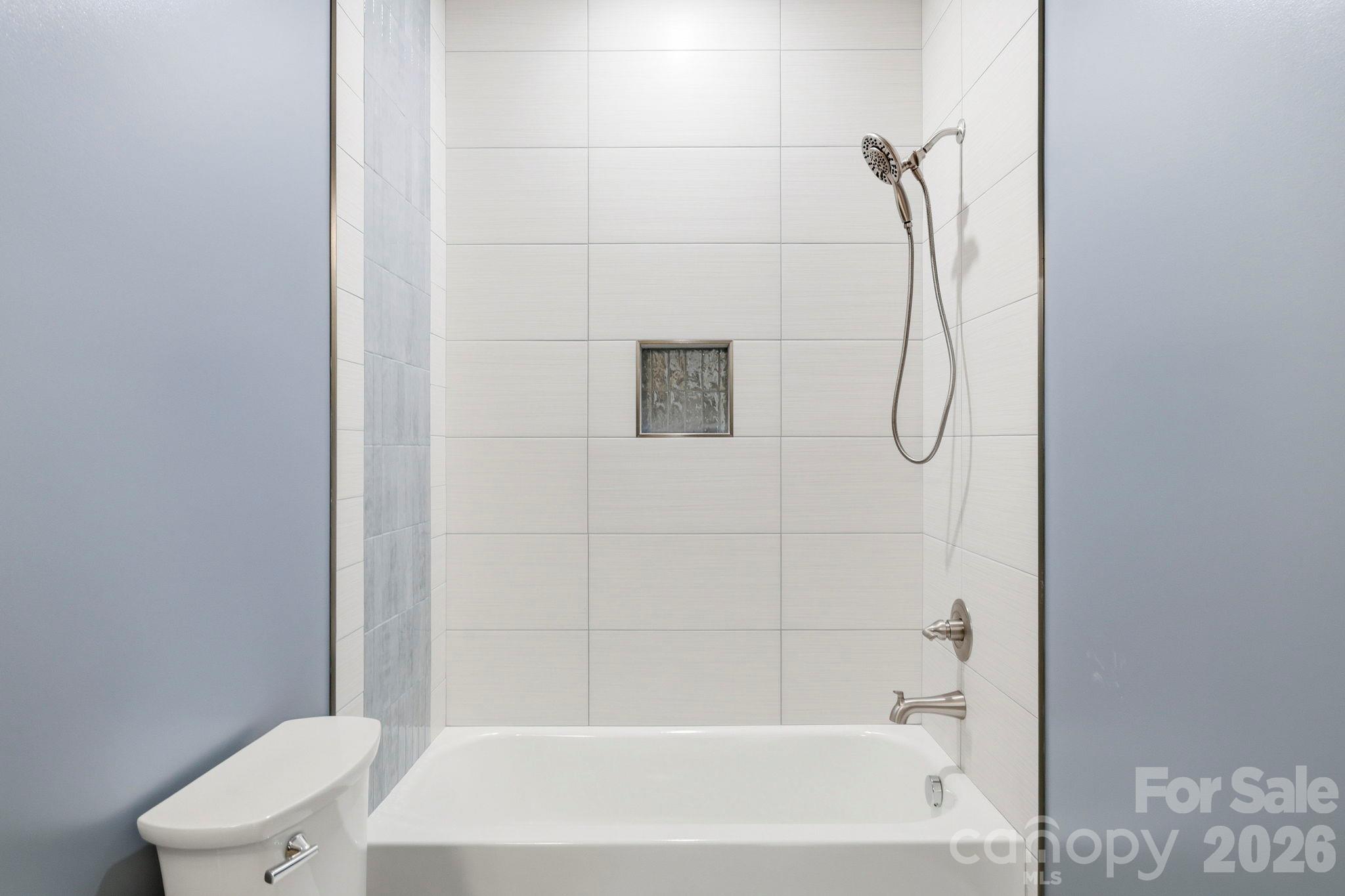Elegant tile and shower niche - 20 Laurel Loop, Asheville